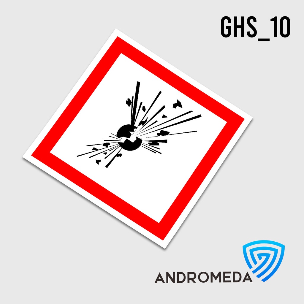 

Safety Stiker Poster Label B3 GHS : Mudah Meledak (Explosive)