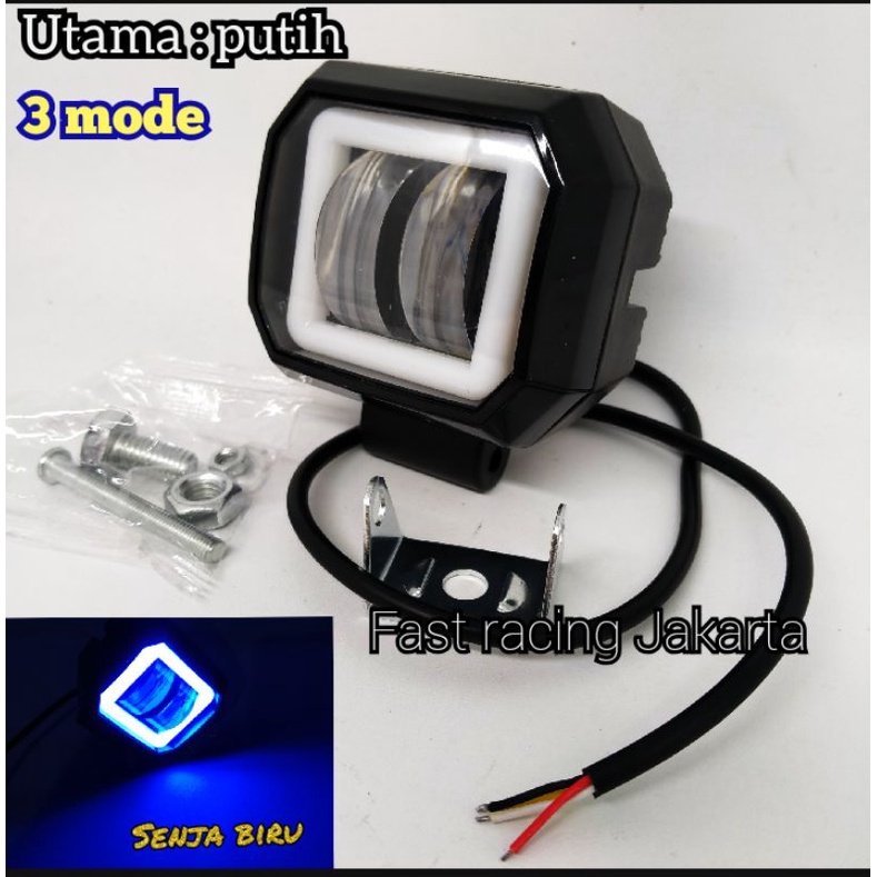 Dijamin Ori type H series Lampu tembak sorot LED CWL 2 mata lensa 4D 20watt cree angel Eye Biru