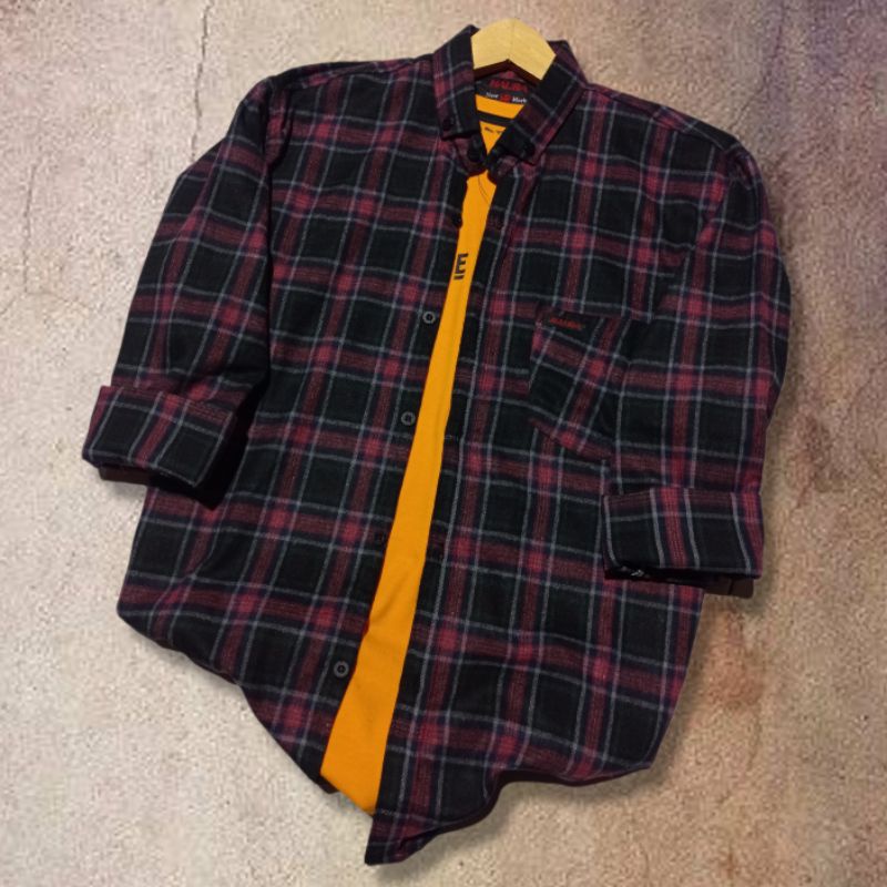 Kemeja Flanel Pria Lengan Panjang Slim Fit / Kemeja Kerja Kantor / Kemaja Garis Kotak Distro-BestSeller 707
