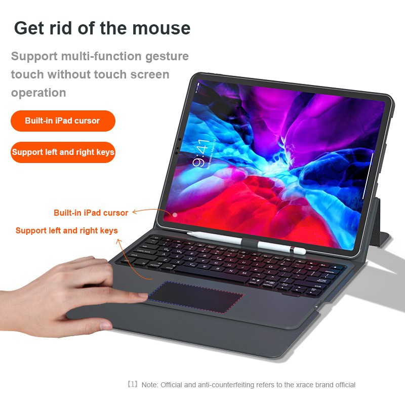 Case iPad Pro 12.9 inch Gen 5th 6th 2021 2022 Tripledi Casing Keyboard Bluetooth Touchpad LED Flip