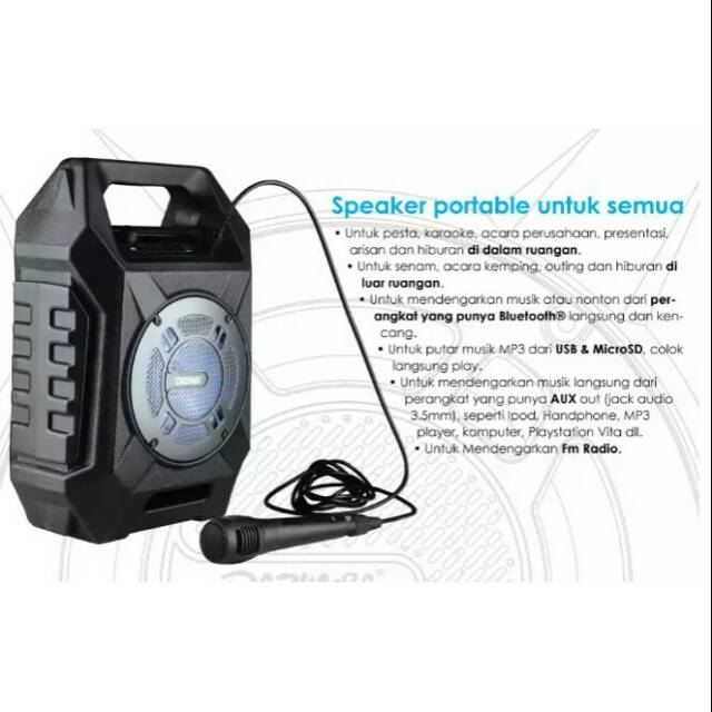 DW186 Speaker Aktif Portable Bluetooth Karaoke & Radio Dazumba DW 186