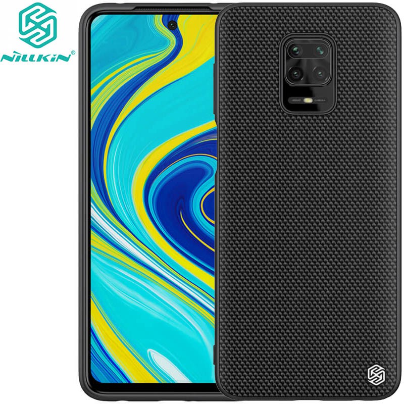 Nillkin Textured Nylon Fiber Case Xiaomi RedMi Note 9 Pro - Casing Black Soft Armor Original Hitam
