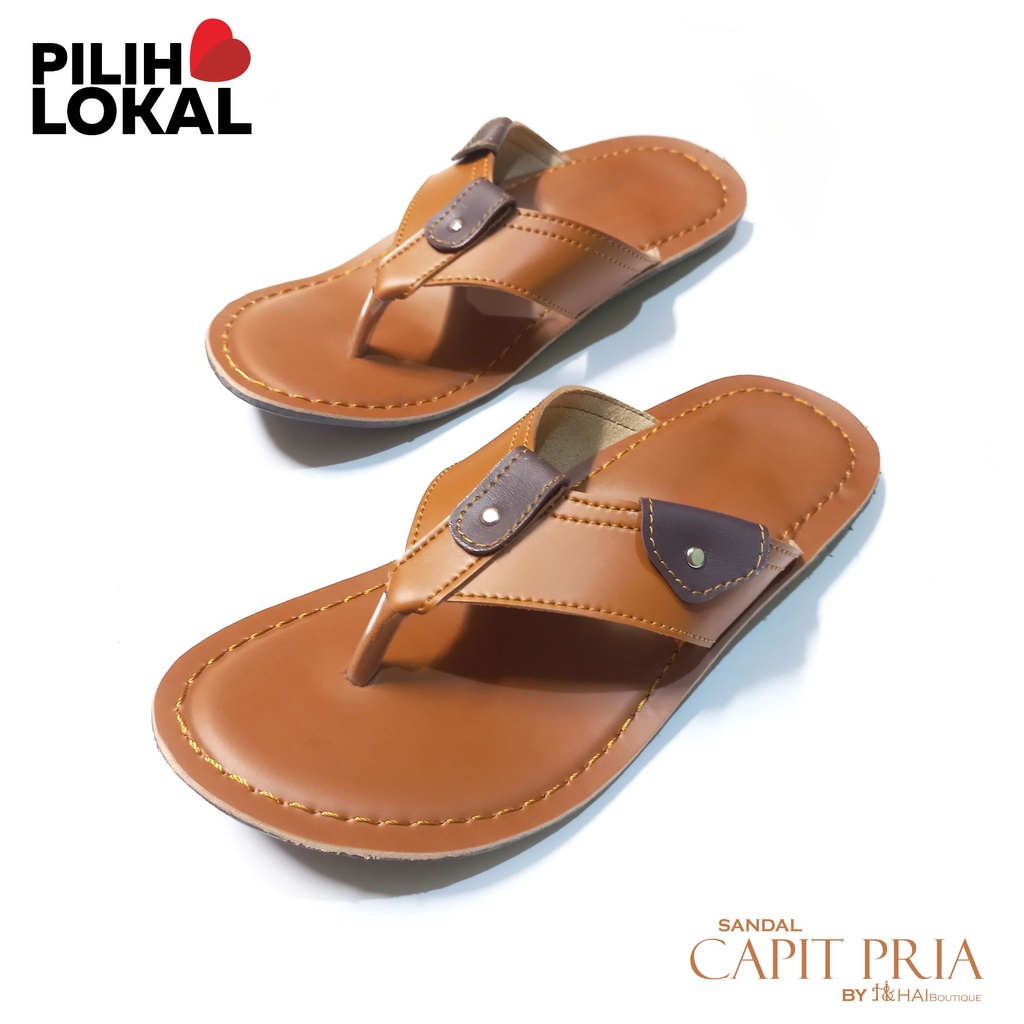 Sandal Pria Casual Kulit Jepit - Sandal Pria Murah Sandal Jepit - Sandal Pria Dewasa Terbaru Murah - sandal pria Kulit PU Warna Coklat - Sandal Pria Capit - Sendal Pria Kekinian Original - Sendal Jepit Pria Keren Murah - Sandal Lokal Brand Pria Tasik