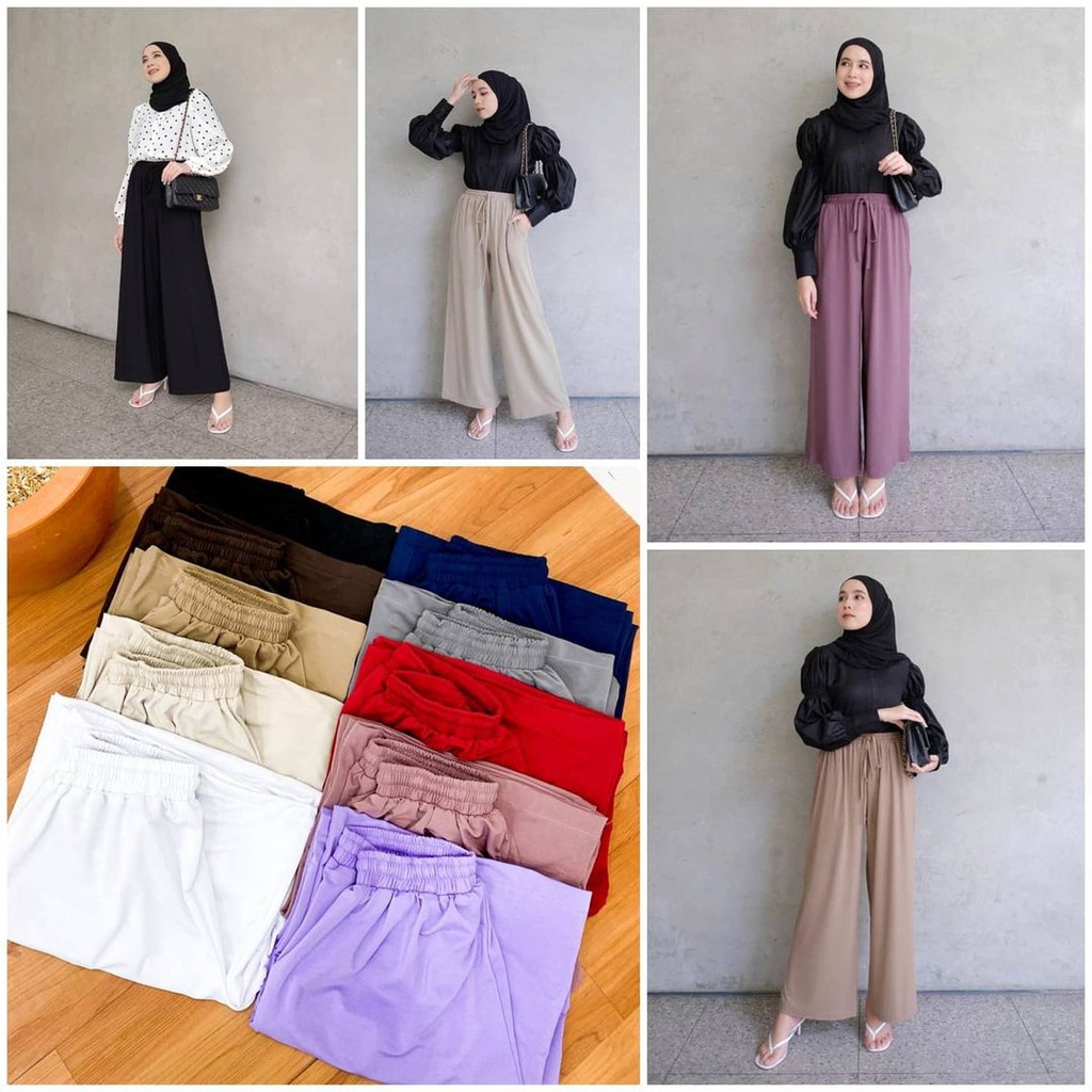 DISKON - DINDA KULOT - celana jersey / celana bigsize / kulot bigsize / kulot bestseller / kulot jersey