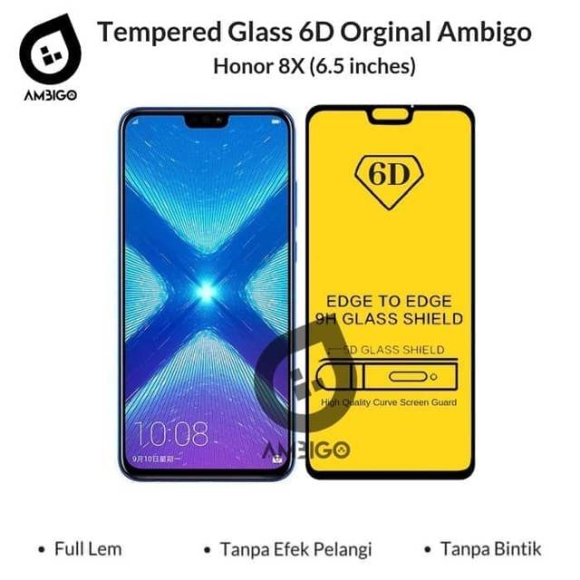 TEMPERED GLASS FULL LEM 6D HUAWEI HONOR 8X BLACK WHITE