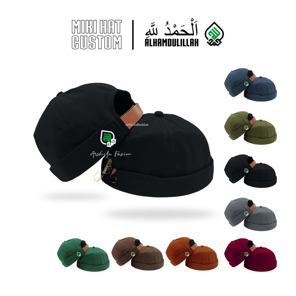 TOPI CAP MIKIHAT CUSTOM TULISAN Alhamdulillah