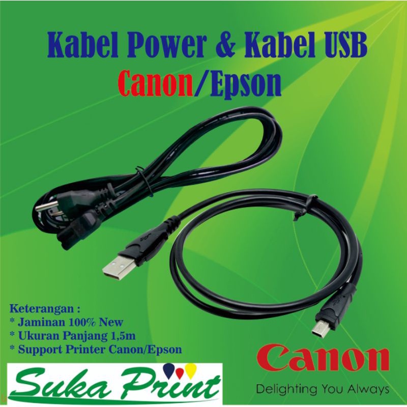 Jual Kabel Power And Kabel Usb Baru Printer Canonepsonhp Shopee Indonesia 0088