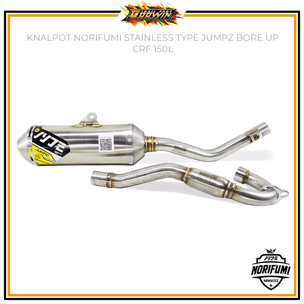 Knalpot Kenalpot Muffler Original Norifumi JUMPZ Std Stainless/ BORE UP CRF 150 L KLX 150 BIGFOOT DTRACKER NEW WR 155