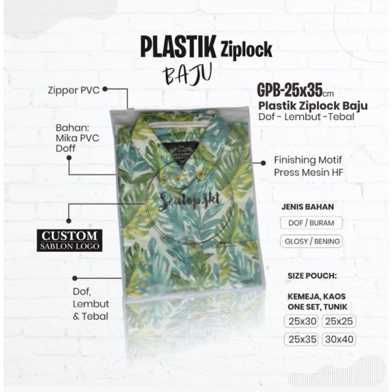 Plastik Ziplock Baju Ziplock Packaging Kemasan Ziplock Custom