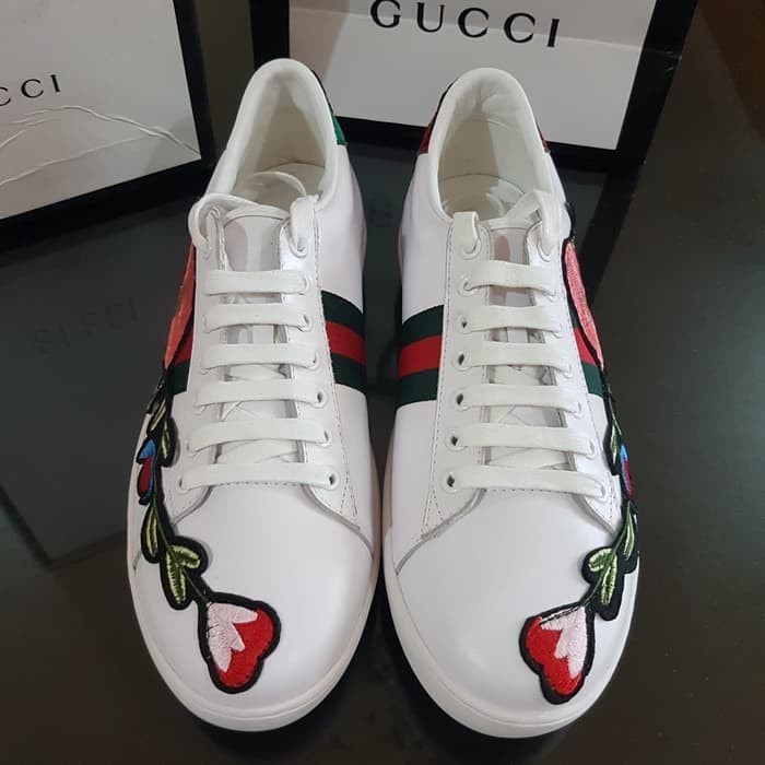 GUCCI Ace Floral Embroidered Sneakers SuperPROMO ORIGINAL AUTHENTIC Sepatu