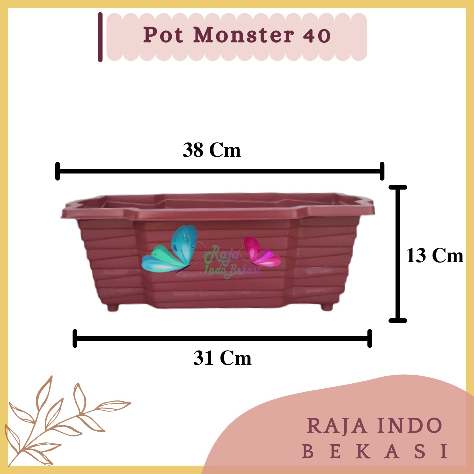 Rajaindobekasi Pot Monster 40 Putih Hitam Merah Bata By Garden Of Love Pot Panjang Plastik Putih Murah Tanaman Mirip Pot Sgp 03 05