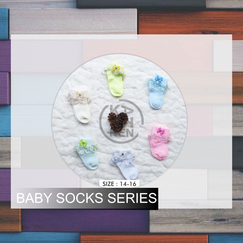 Kakaren Kaos Kaki Anak Bayi Perempuan Polos Renda 2-3 Tahun