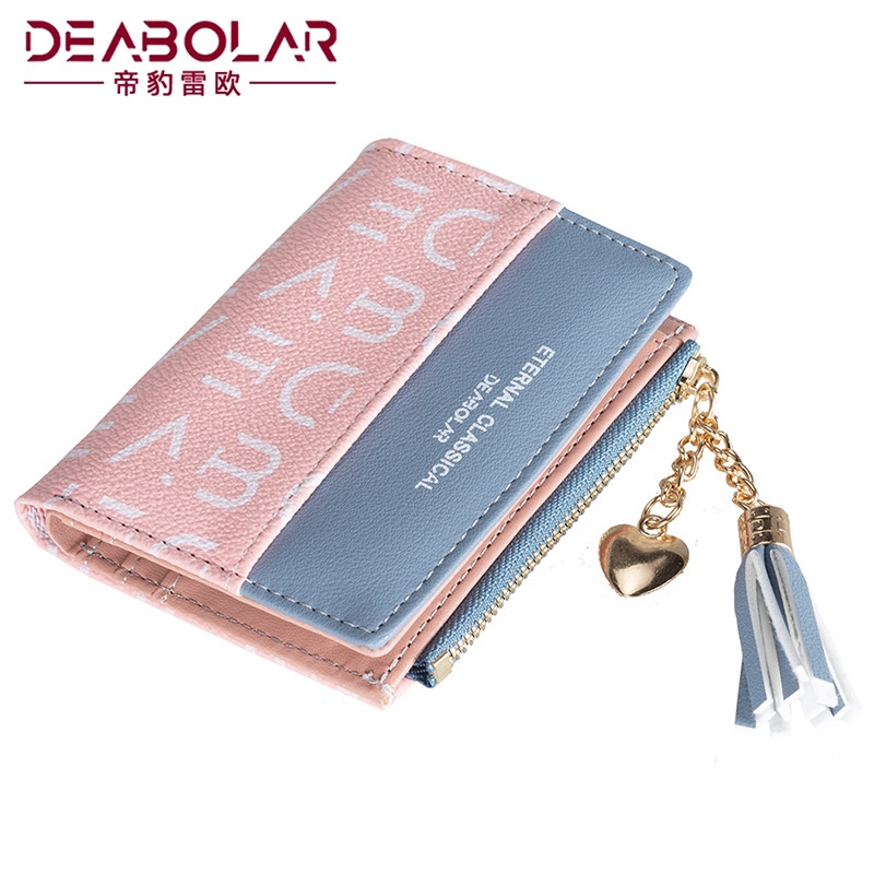 DOMPET LIPAT KECIL DEABOLAR PINK KEKINIAN KULIT BAVARIA IMPORT WA443P3 CEWEK MINI SLOT PREMIUM WANITA UANG KOIN KOREA KARTU REMAJA BATAM