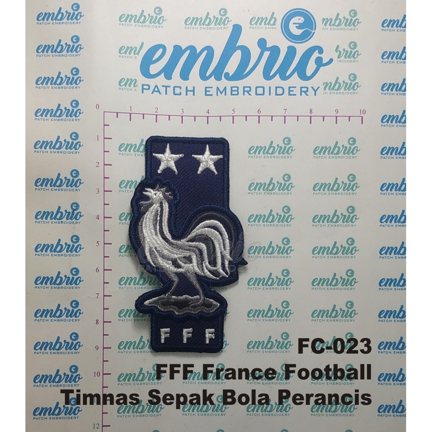 Patches Jogja FC-023 Patch FFF France Football Bordir Logo Jersey Timnas Sepak Bola Perancis 5x8 Emb