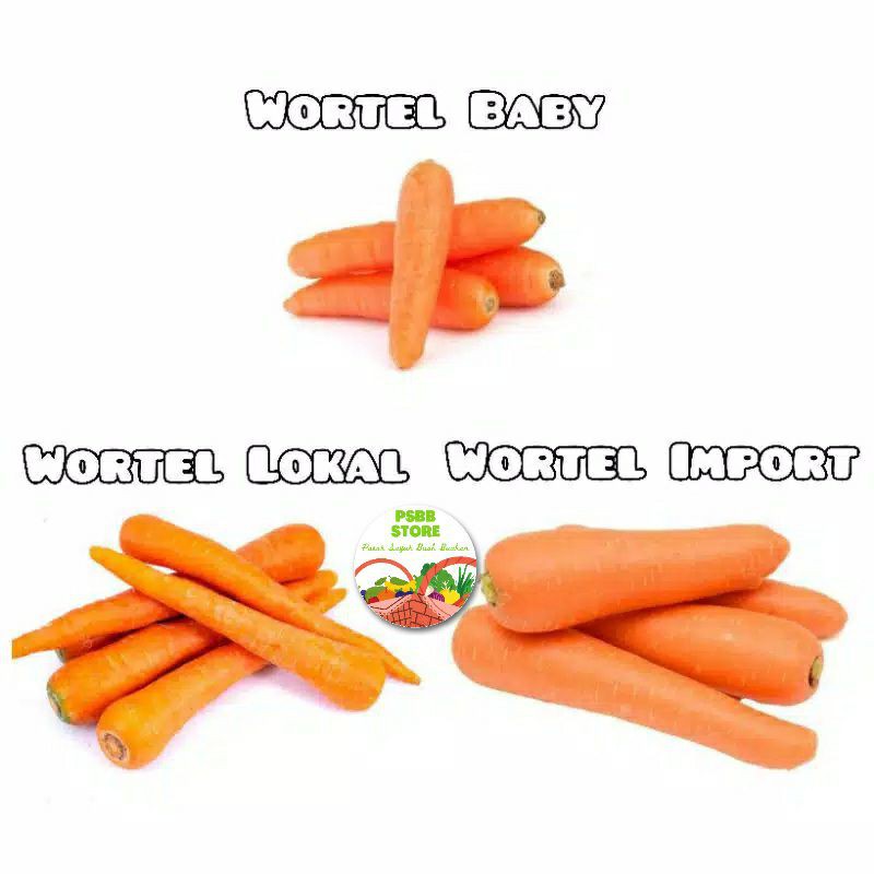 PASAR GUBENG - Wortel Lokal / Import / Brastagi / Wortel Baby - 250gr