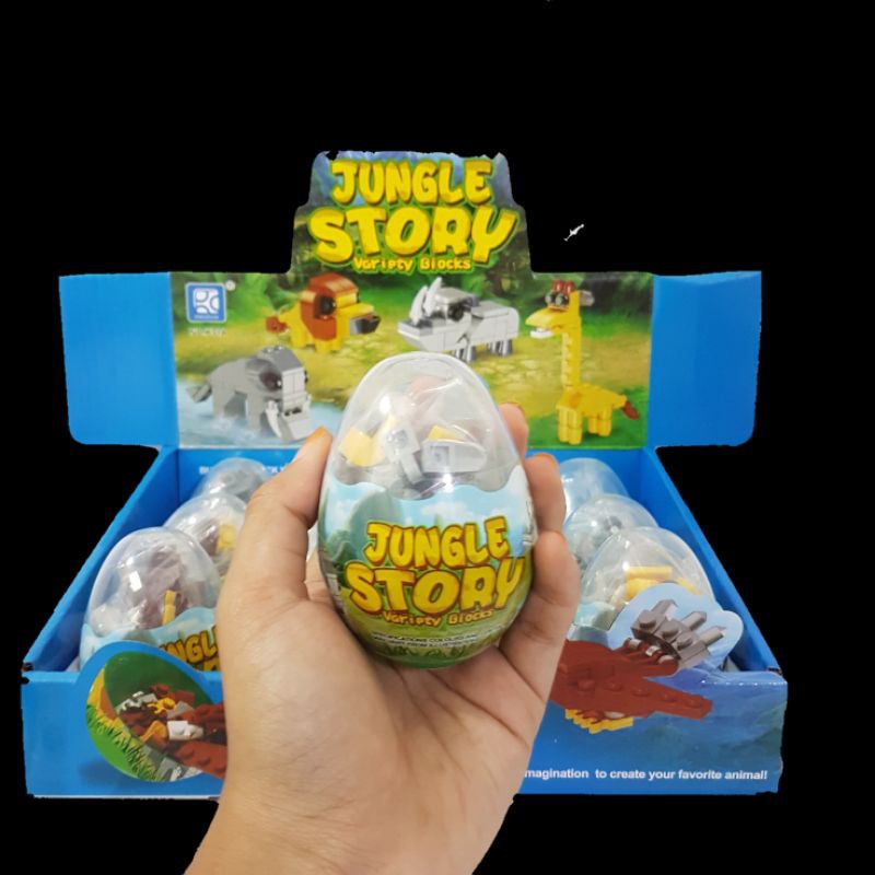 Mainan Anak Edukasi Egg Trasformation City Enginee / Egg dinosaurus 2in1 / Egg Jungle story