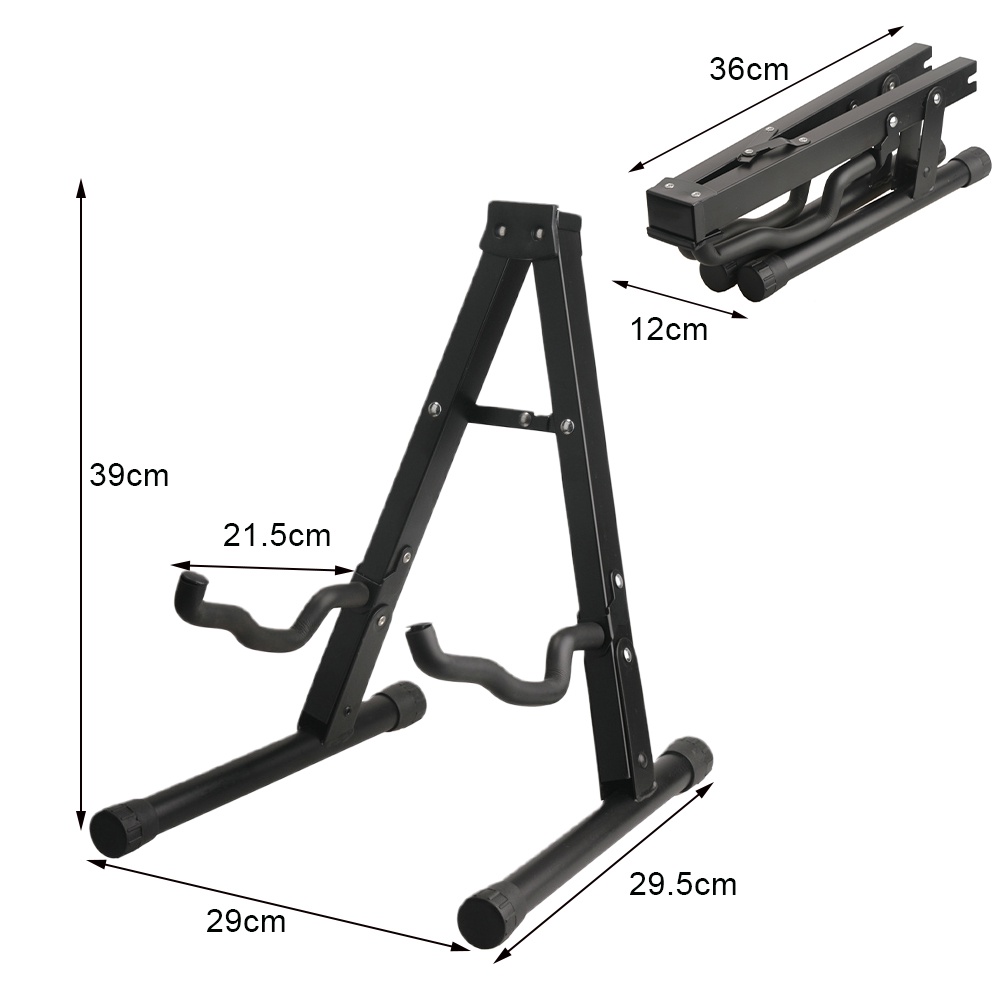 ⭐ready⭐ Dudukan Lipat Tripod Dudukan Gitar Akustik Elektrik Stand Bass Hitam