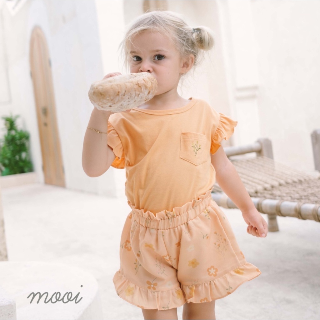 Mooi 1-5 Tahun Setelan Anak Perempuan Pocket Tee Ruffle Set CBKS