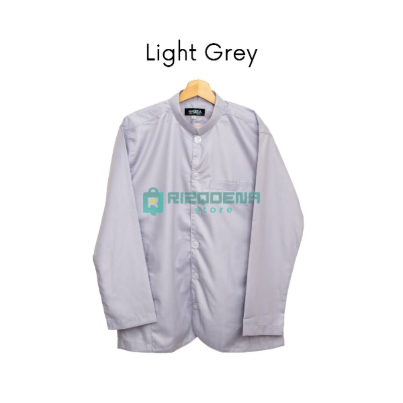 Baju koko habaib koko haibah baju koko ammu model ammu-Light grey