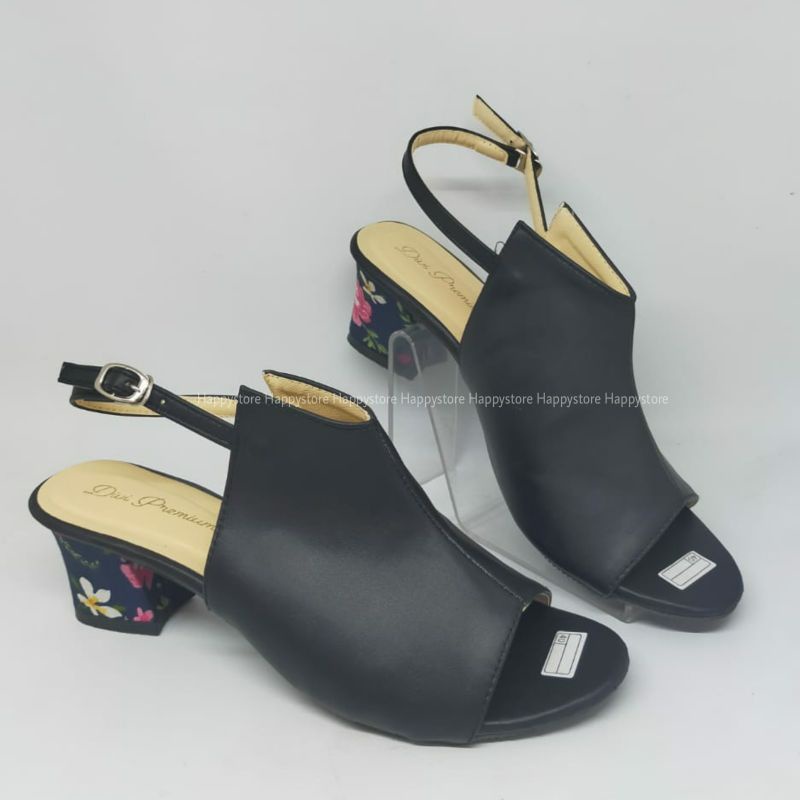 Heels wanita tali belakang - sandal wanita hak tahu - wedges wanita open toe Pd125