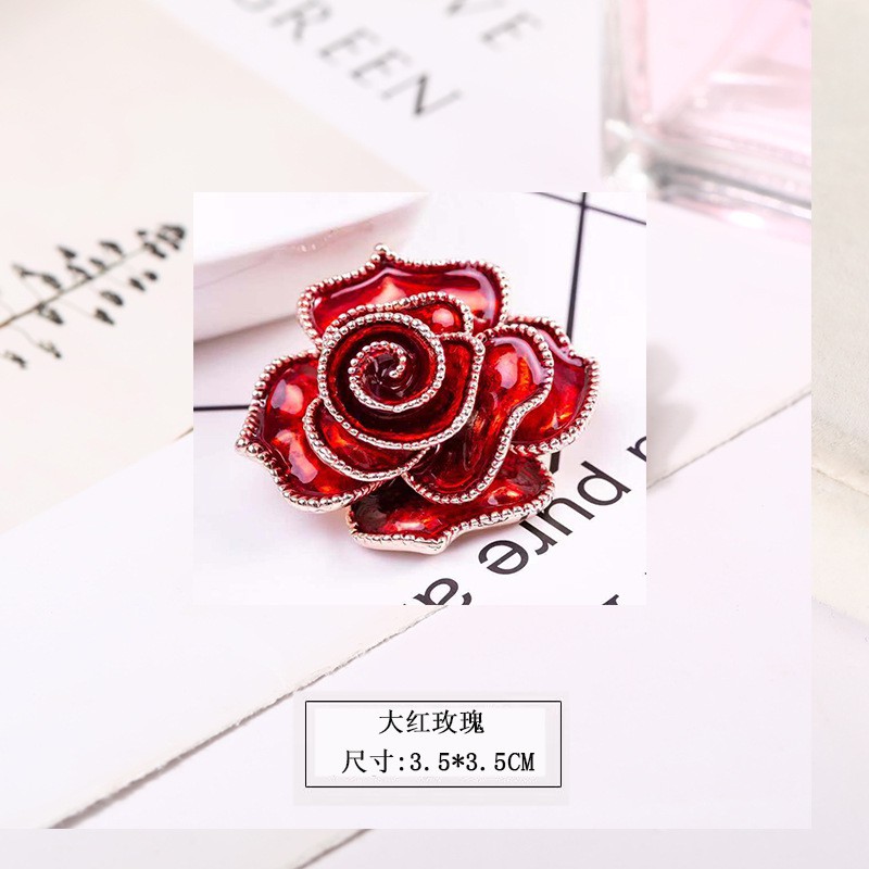 Versi Korea high-end indah kristal bros Temperamen opal bunga angsa Merah cherry bros fashion semua pertandingan aksesoris-2