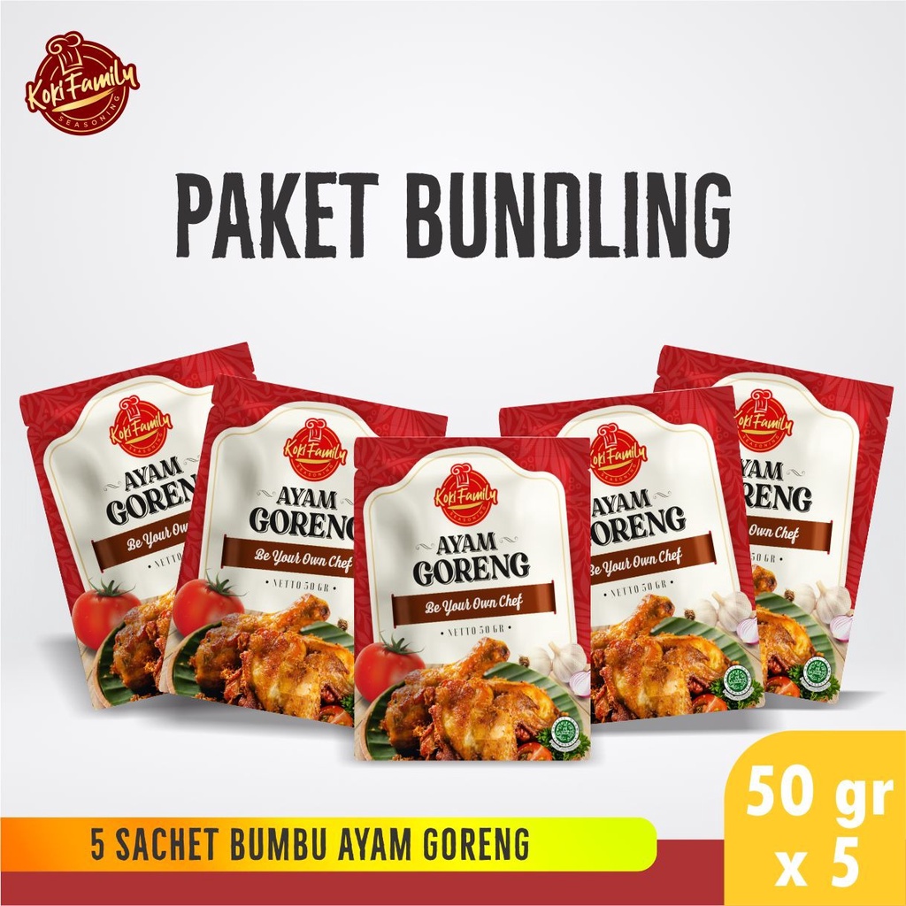 

Paket Bundling Koki Family Bumbu Instan Ayam Goreng 50Gr -5 Pcs