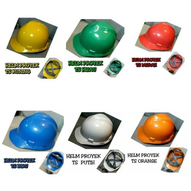 Helm Proyek TS / Helm Safety Proyek Komplit inner dan Tali Dagu