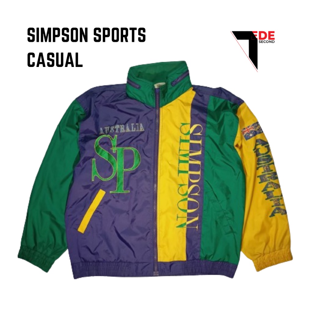 Jaket Vintage Second Tracktop SIMPSON Three Tone - Size XL