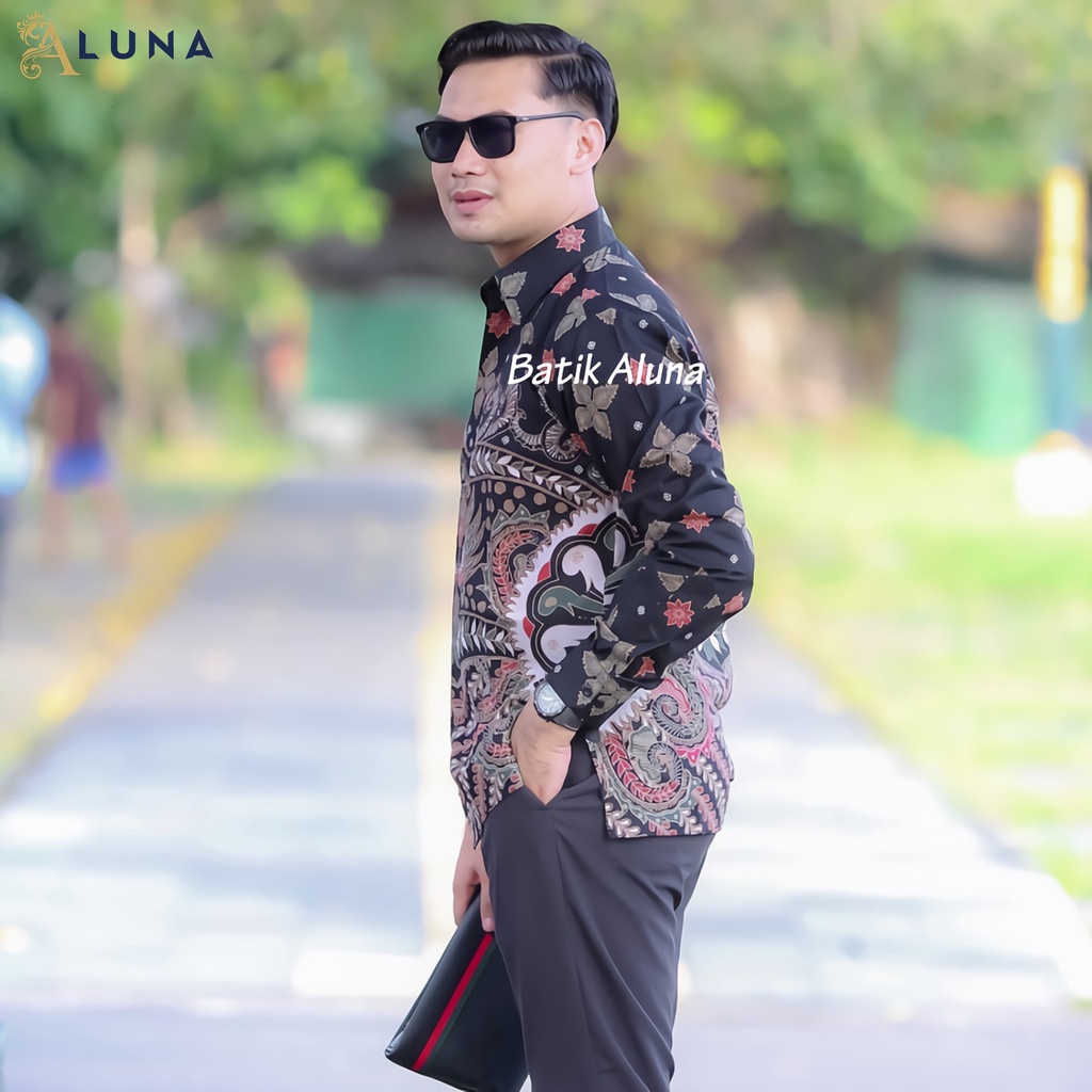 KEMEJA BATIK PRIA LENGAN PANJANG PREMIUM REGULAR MODERN BATIK ALUNA PCW 086