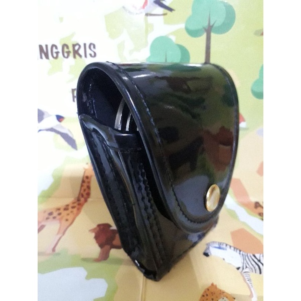 sarung tas pinggang tempat borgol Satpam security polisi hitam polos