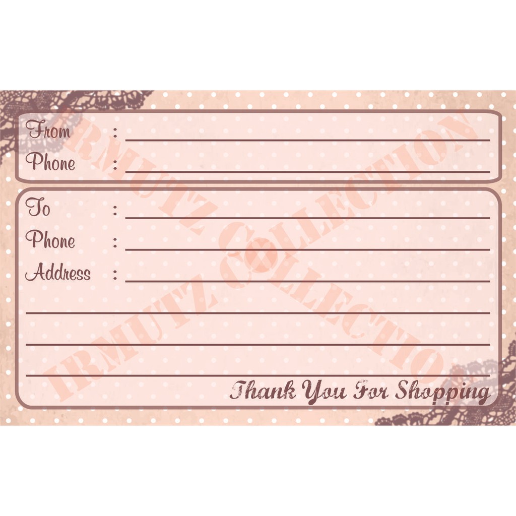 

Label Pengiriman Model Dropship No. 10