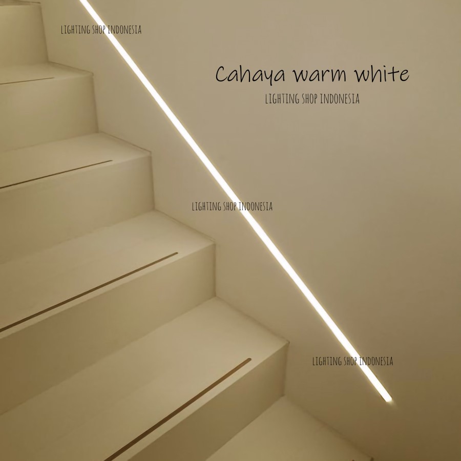 kap lampu housing 1meter rumah strip led list rell cover aluminium panjang tanam inbow plafon