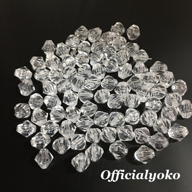 Manik Crystal Putih Bening 8mm (15gram)