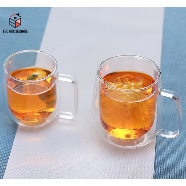 MPro Mall Cangkir Kopi Double Wall / Cangkir Kopi Dua Lapis / Coffee Mug Anti Panas Unik 200ML 350ML