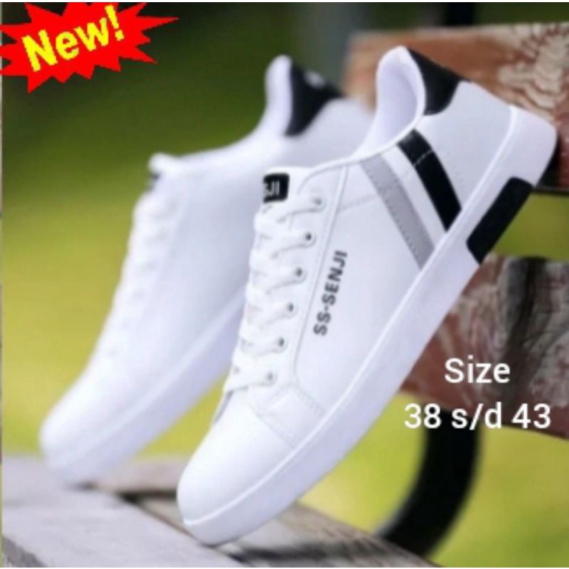 PROMO 1212 BIG SALE Sepatu kets ssji 02 spatu sneakers pria wanita terbaru murah bisa bayar di tempat cod sepatu peria dan wanita spatu keren putih hitam