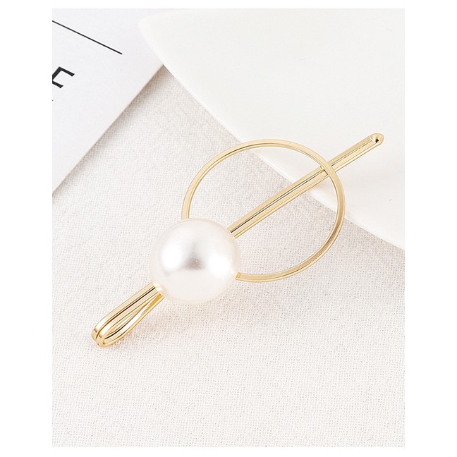 LRC Jepitan Fashion Gold Pearl Hair Clip Set Y61537