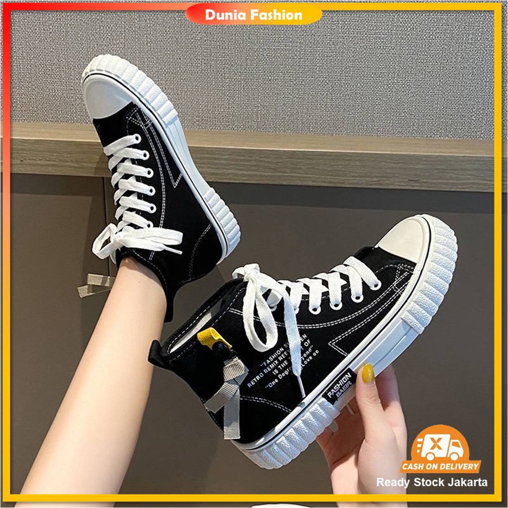 {COD/ BAYAR DITEMPAT} DF 498 Sepatu Sneakers Wanita Casual Wear ala Import Shoes Sneakers Keren