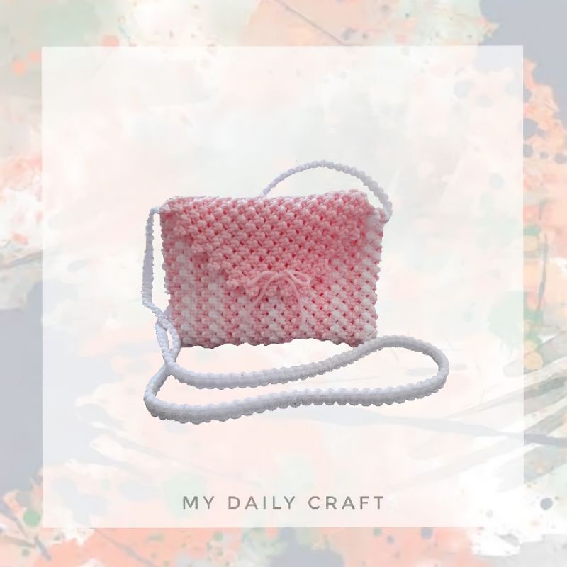 Tas selempang / sling bag / tas anyaman / tas tali kur / tas rajut / tas macrame