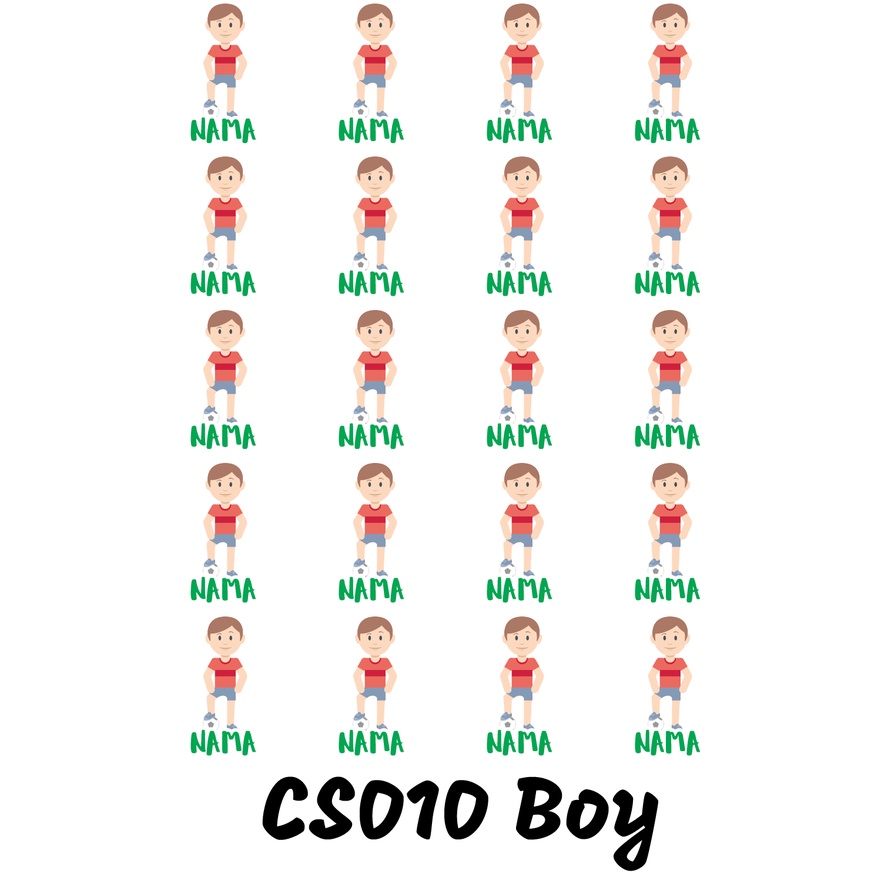 

Sticker Nama Cutting Label Waterproof Tahan Air Boy Sport 10 (CS010)