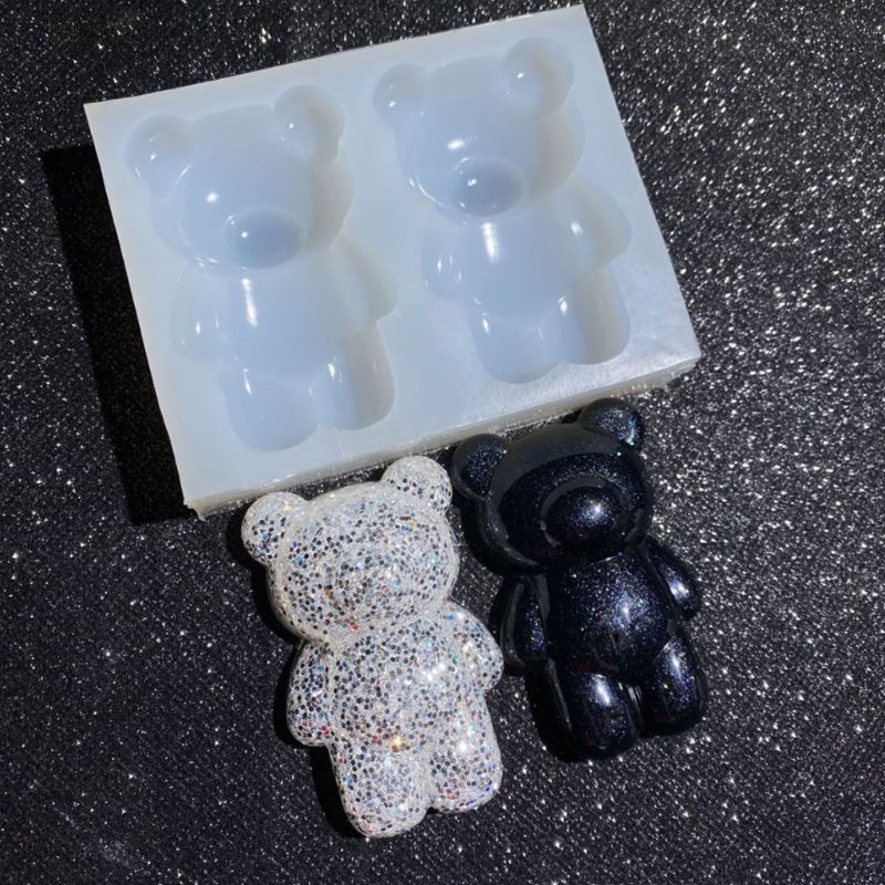 SIY  Cute Bear Pendant Resin Casting Mold Animals Bear Keychain Resin Mold Jewelry Making Tools