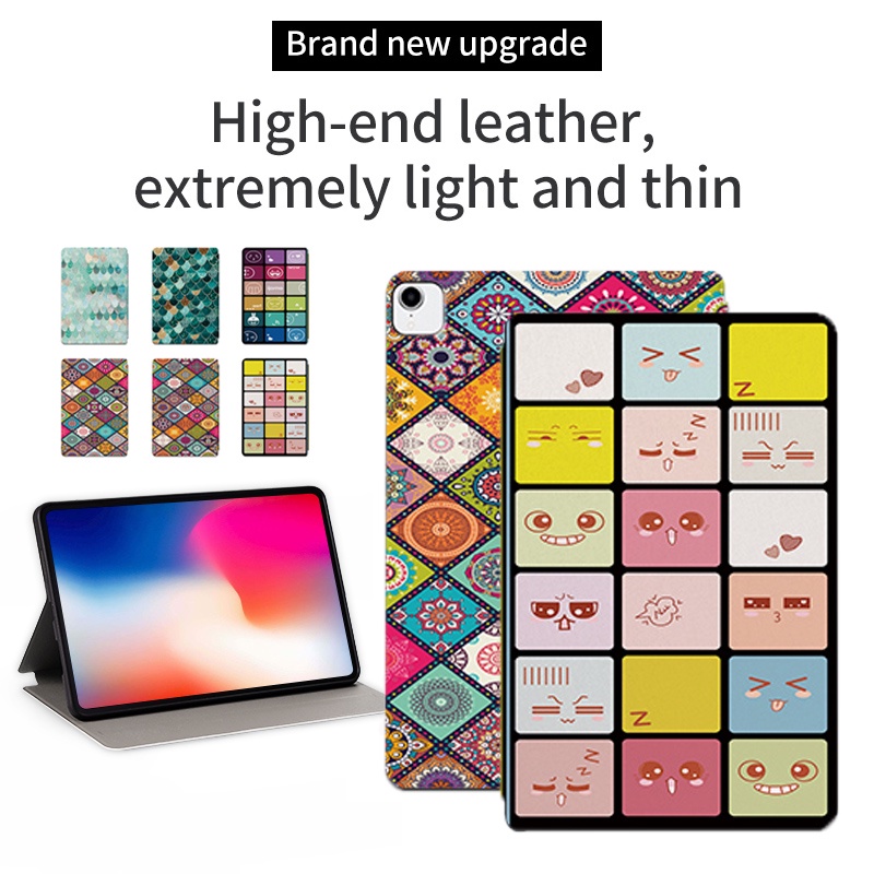 Casing Kulit Untuk iPad Pro 11 2021 2020 2018 Tablet Flip Casing Untuk iPad Pro 11-inch 3rd 2nd 1st generation Fashion Fancy Color Lattice Series Stand Cover