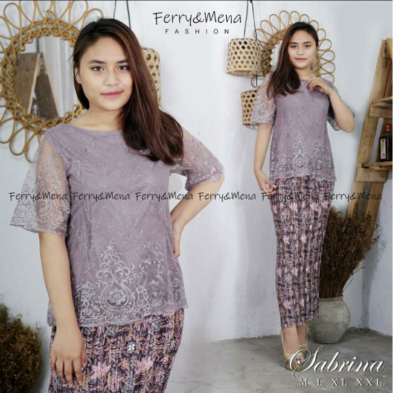 SET KEBAYA PENDEK SABRINA / KEBAYA MODERN / BAJU PESTA KEKINIAN / OUTFIT KEBAYA PESTA / FM