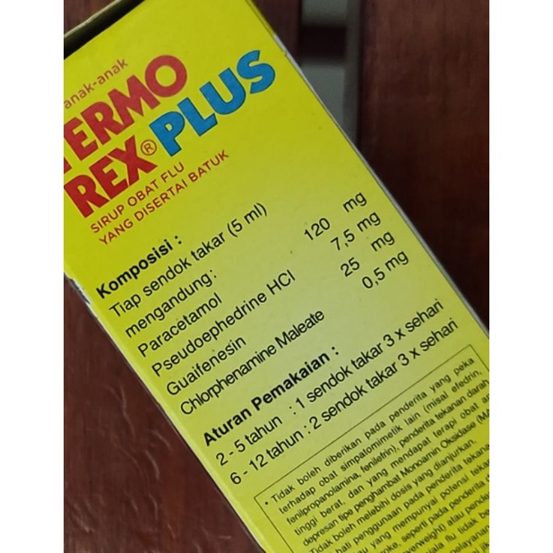 Termorex Plus 30 Ml / Obat Flu , Demam, Sakit Kepala, Hidung Tersumbat dan Batuk Anak-anak