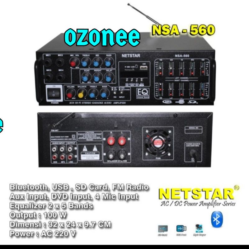 AMPLI NETSTAR NSA 560 USB BLUETOOTH