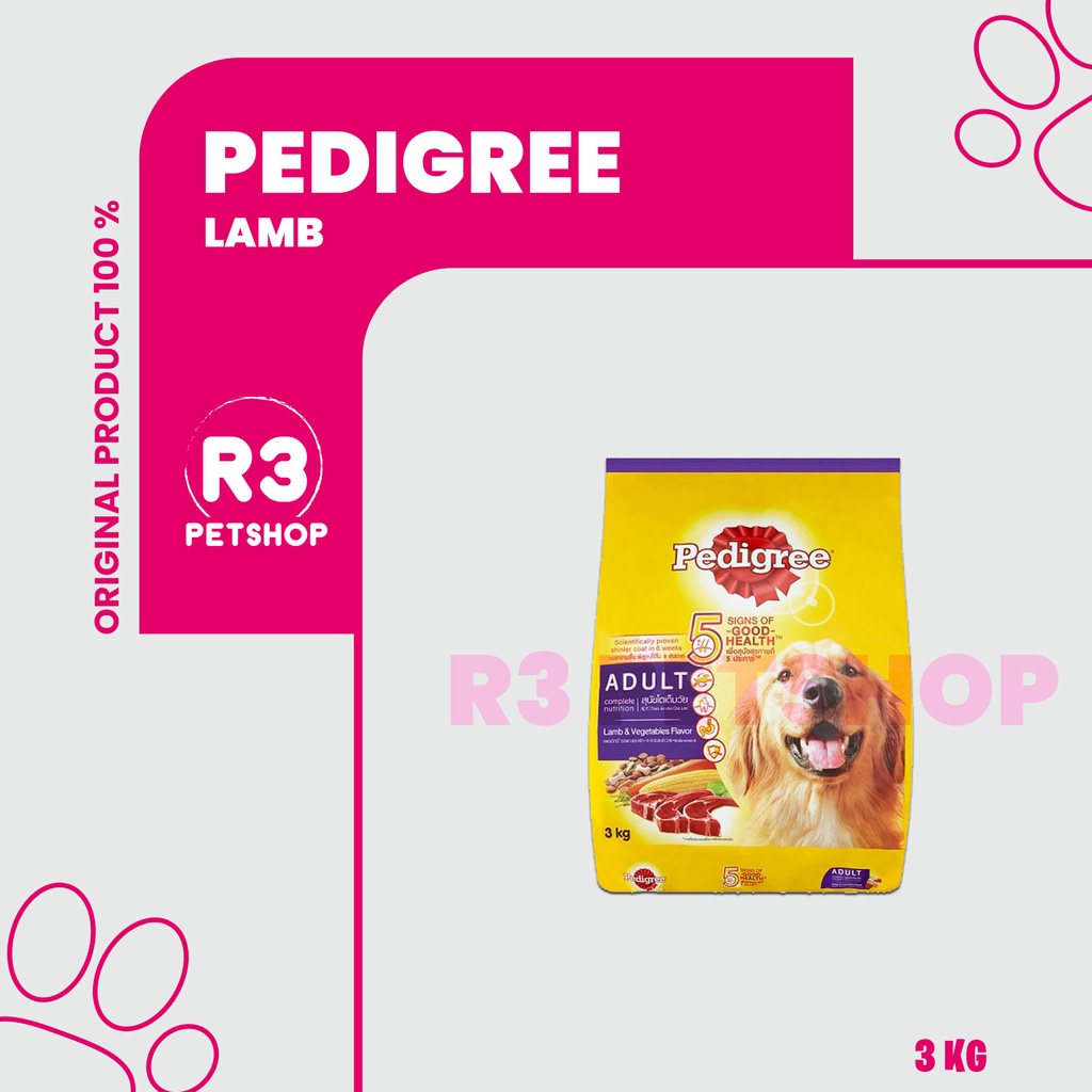 Makanan Anjing Pedigree 3kg ALL VARIAN