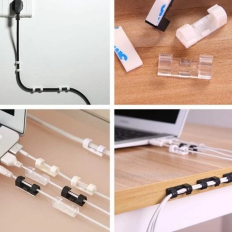 Klip Kabel Organizer 20pcs Perekat 3M kuat Cable Clip Pengikat