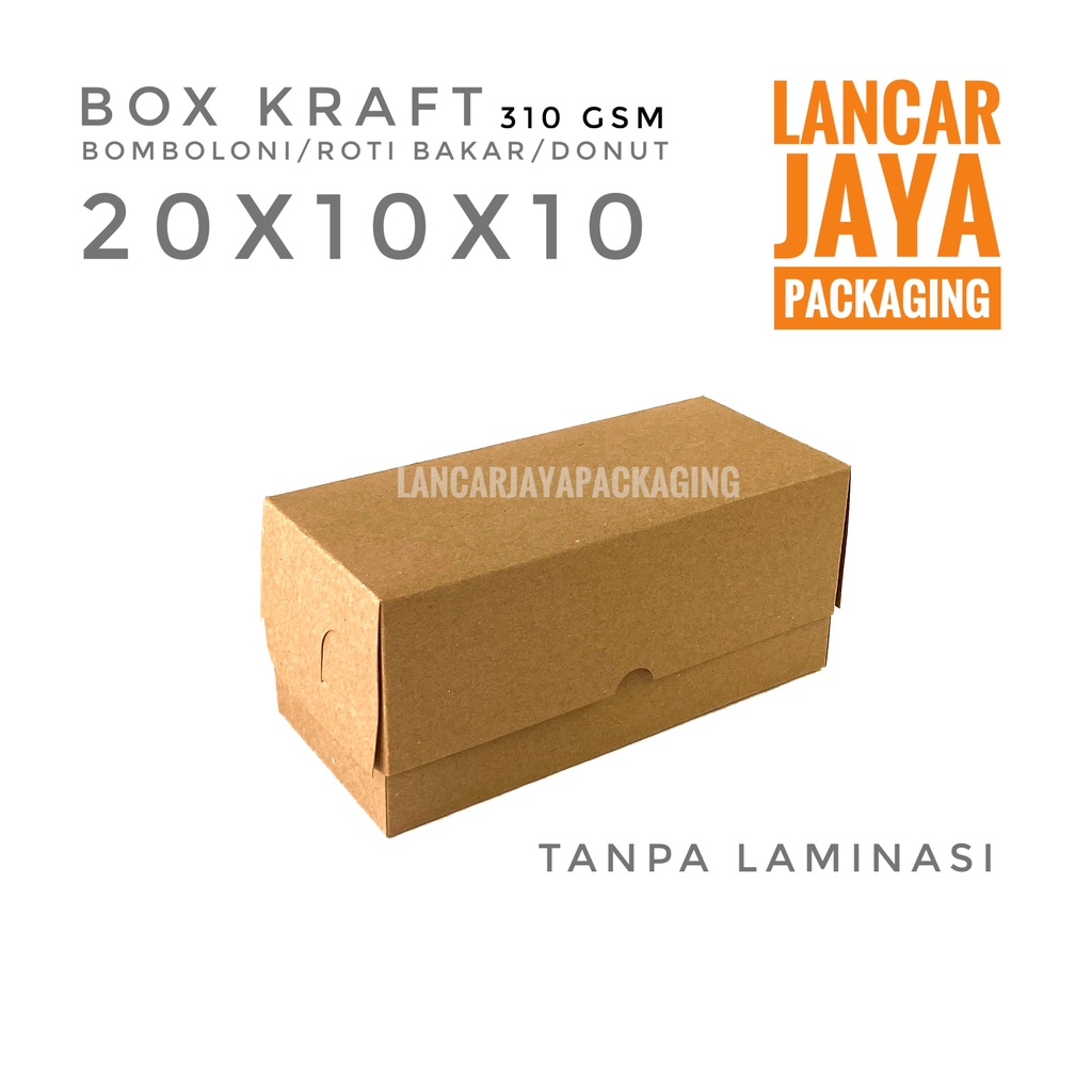 

Kotak Roti Bakar Dus Kue Donut Bomboloni Kraft 20x10x10