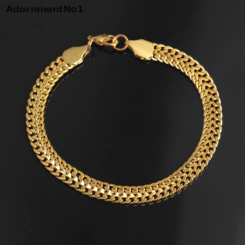 (AdornmentNo1) Gelang Tangan Rantai Stainless Steel Mewah Gaya Hip Hop Untuk Pria