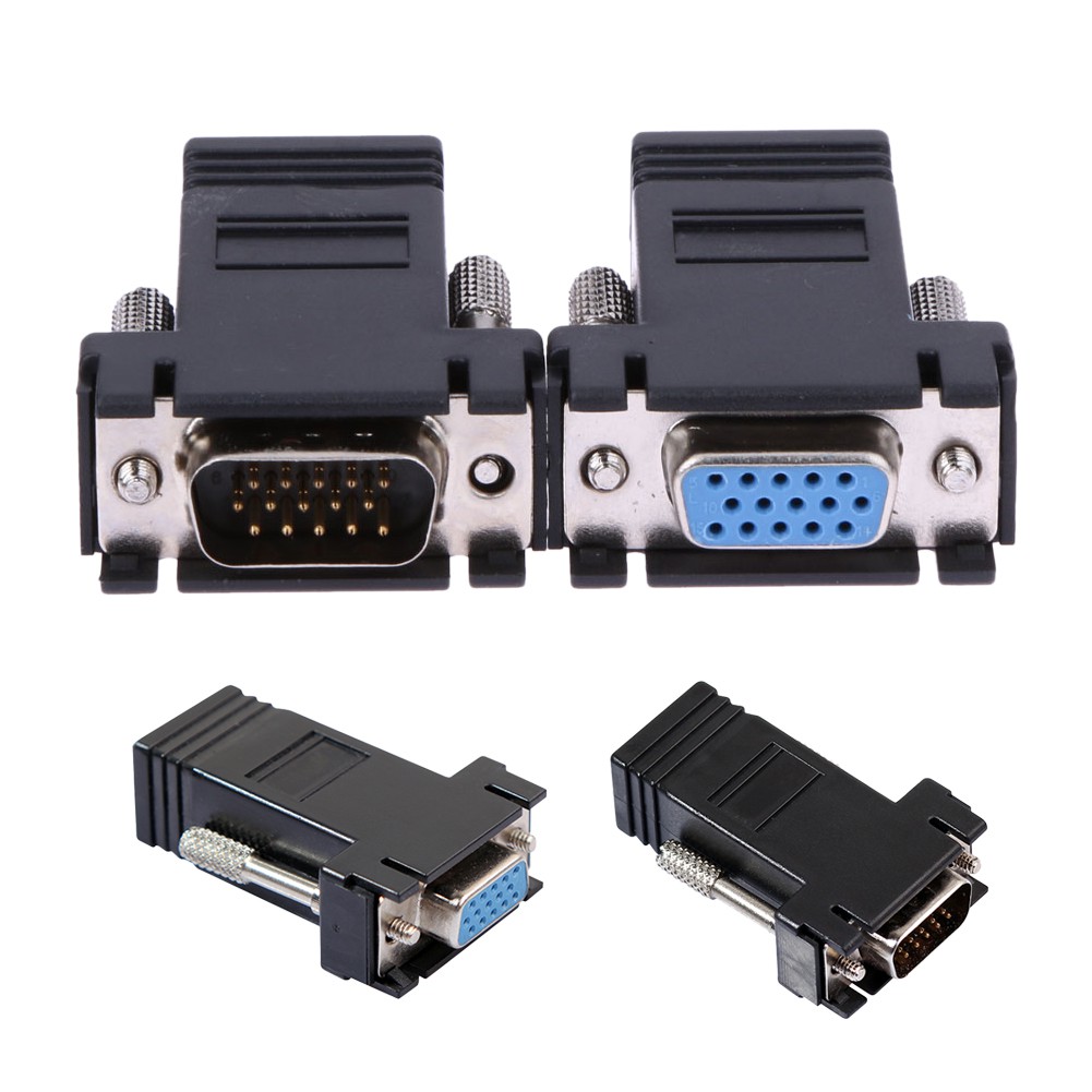 MOJITO VGA Extender Female/Male to Lan Cat5 Cat5e/6 RJ45 Ethernet Female Adapter #8Y
