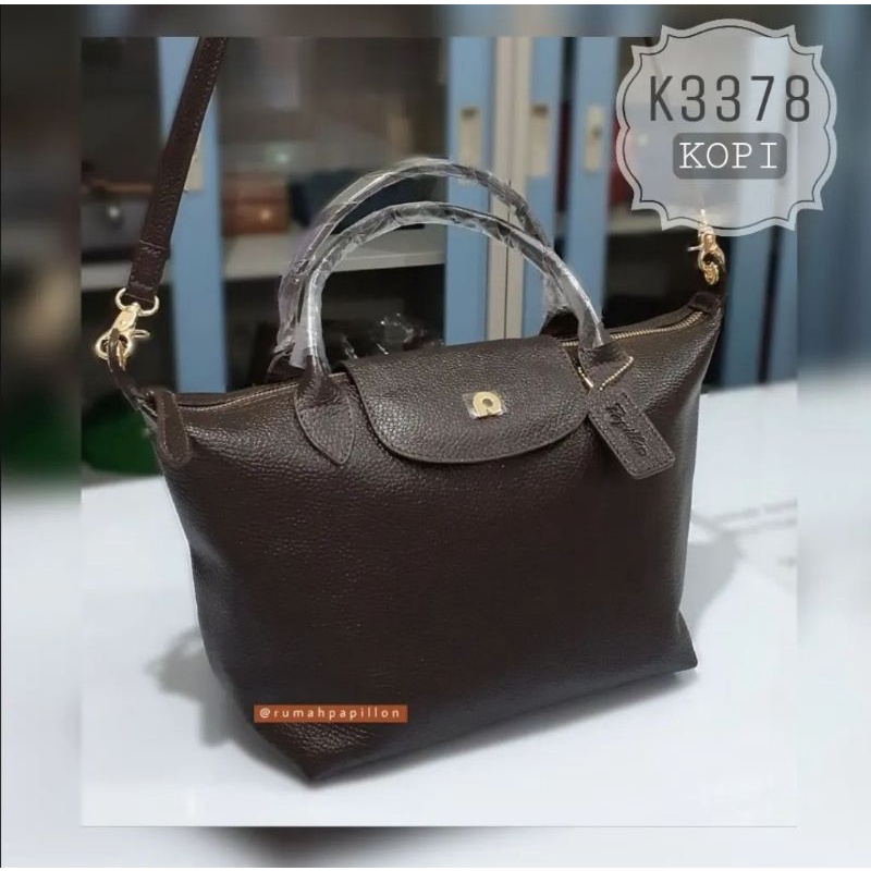 Tas Tote Bag Wanita Kulit Asli Merk Papillon Original / K3378 Kopi